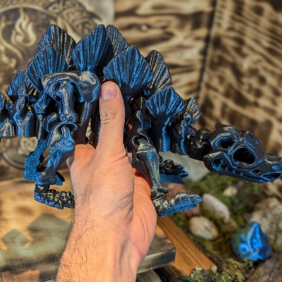 Skeleton Stegosaurus Flexible Articulated Fidget Toy Dinosaur Dino 3D Printed - Picture 7 of 9